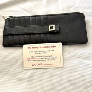 Lodis Black Leather RFID Wallet Card Holder NEW